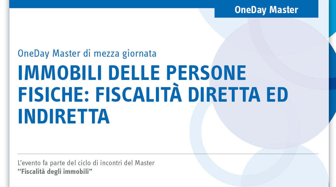 Immagine Immobili delle persone fisiche: fiscalità diretta ed indiretta | Euroconference